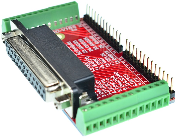 DB25 Female Printer Port connector Breakout Board